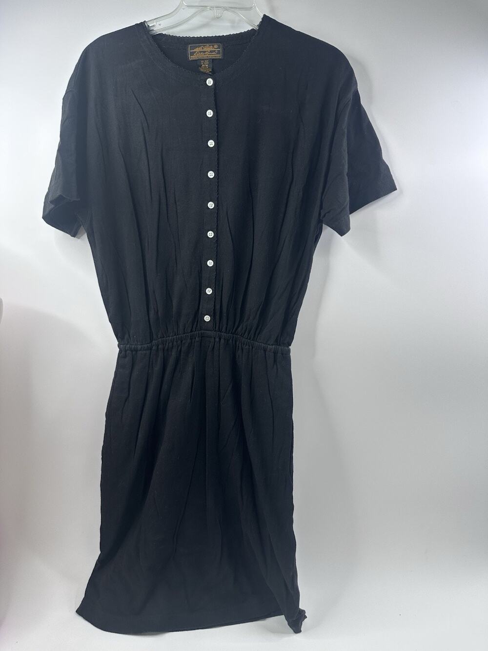 Eddie Bauer Outdoor Outfitters Button Dress M Petite Black Gorpcore